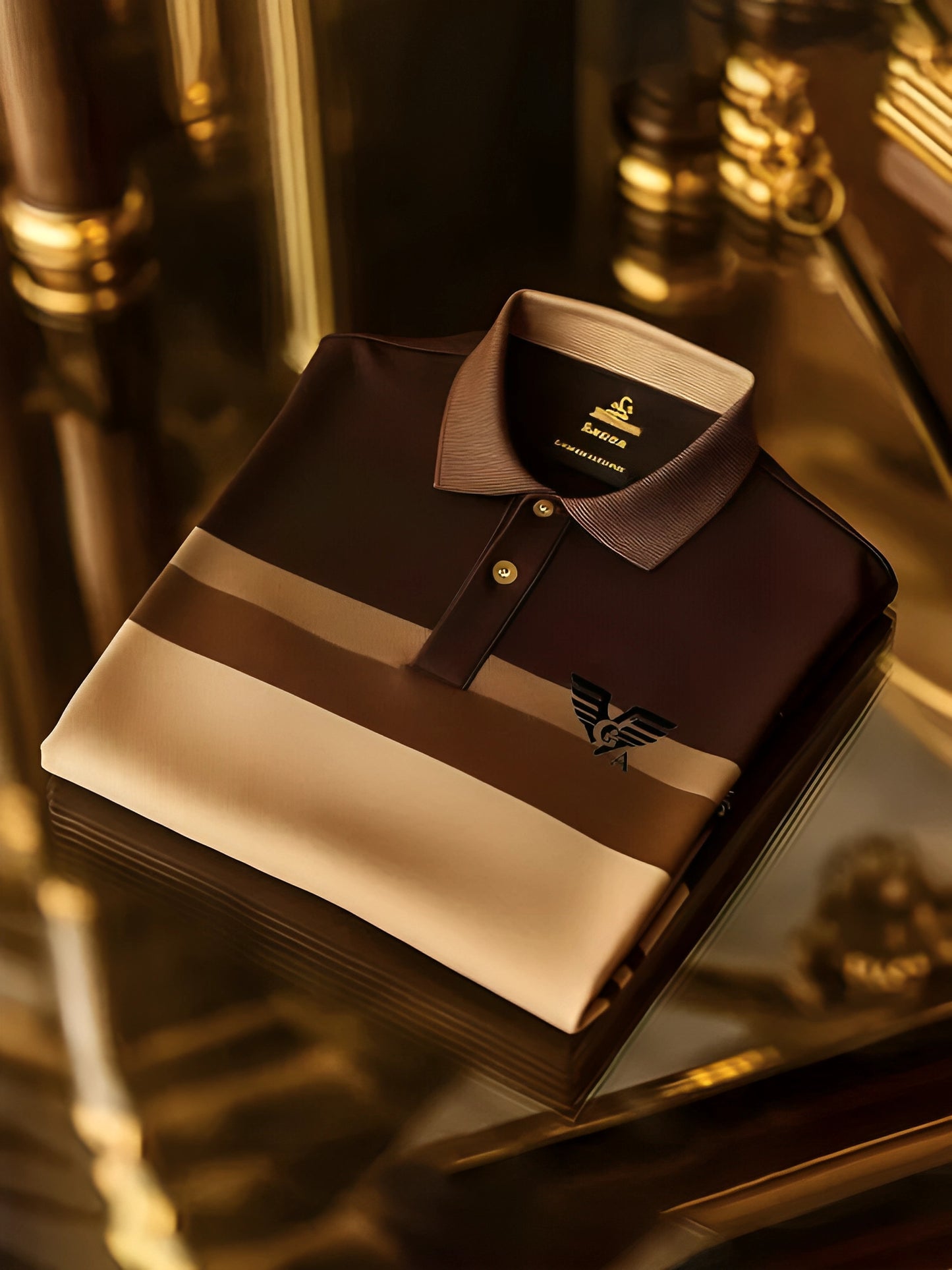 Men's Executive Check Pattern Short Sleeve Smart Polo T-Shirt