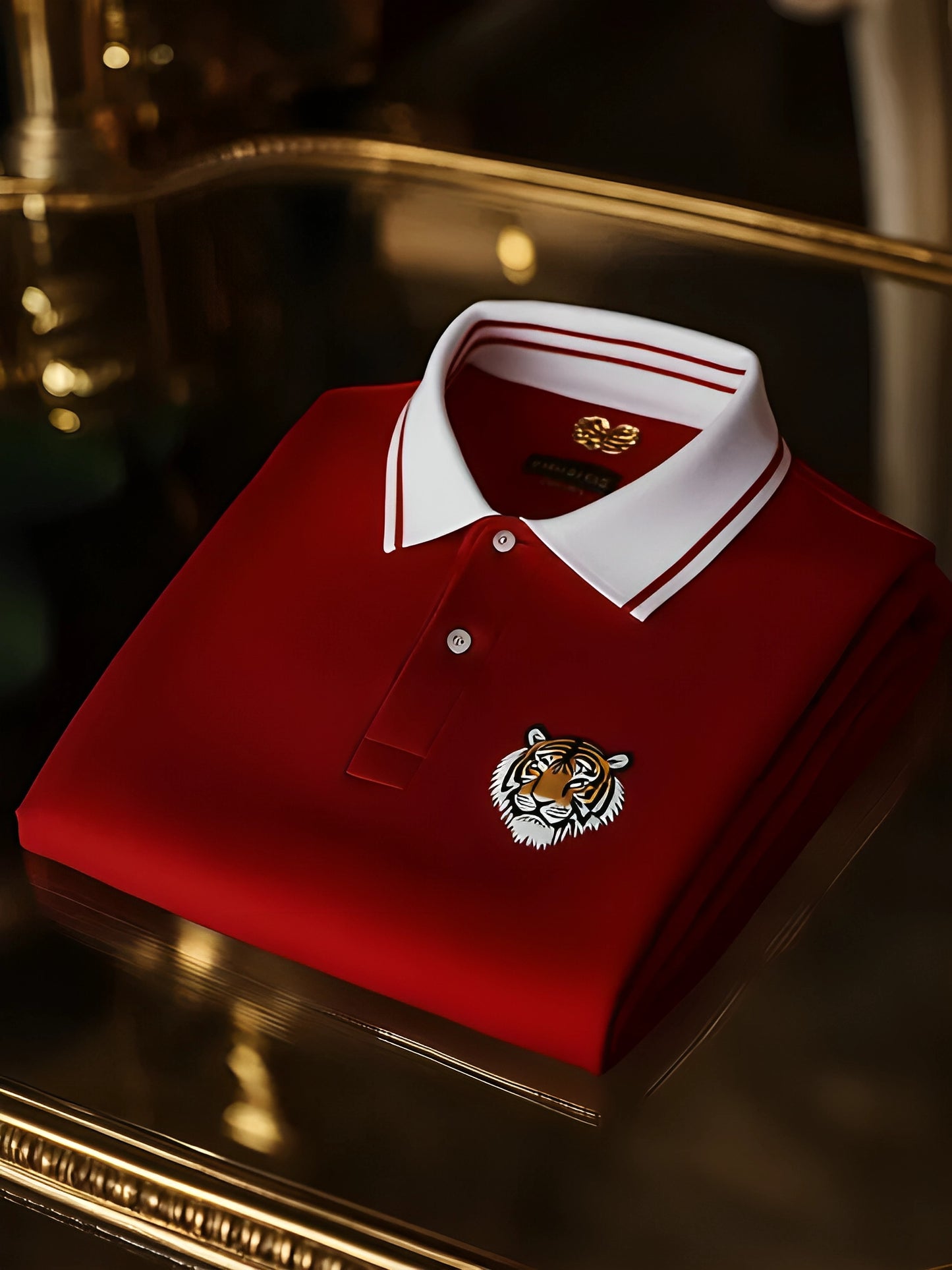 Men's Prestige Grid Pattern Buttoned Polo T-Shirt