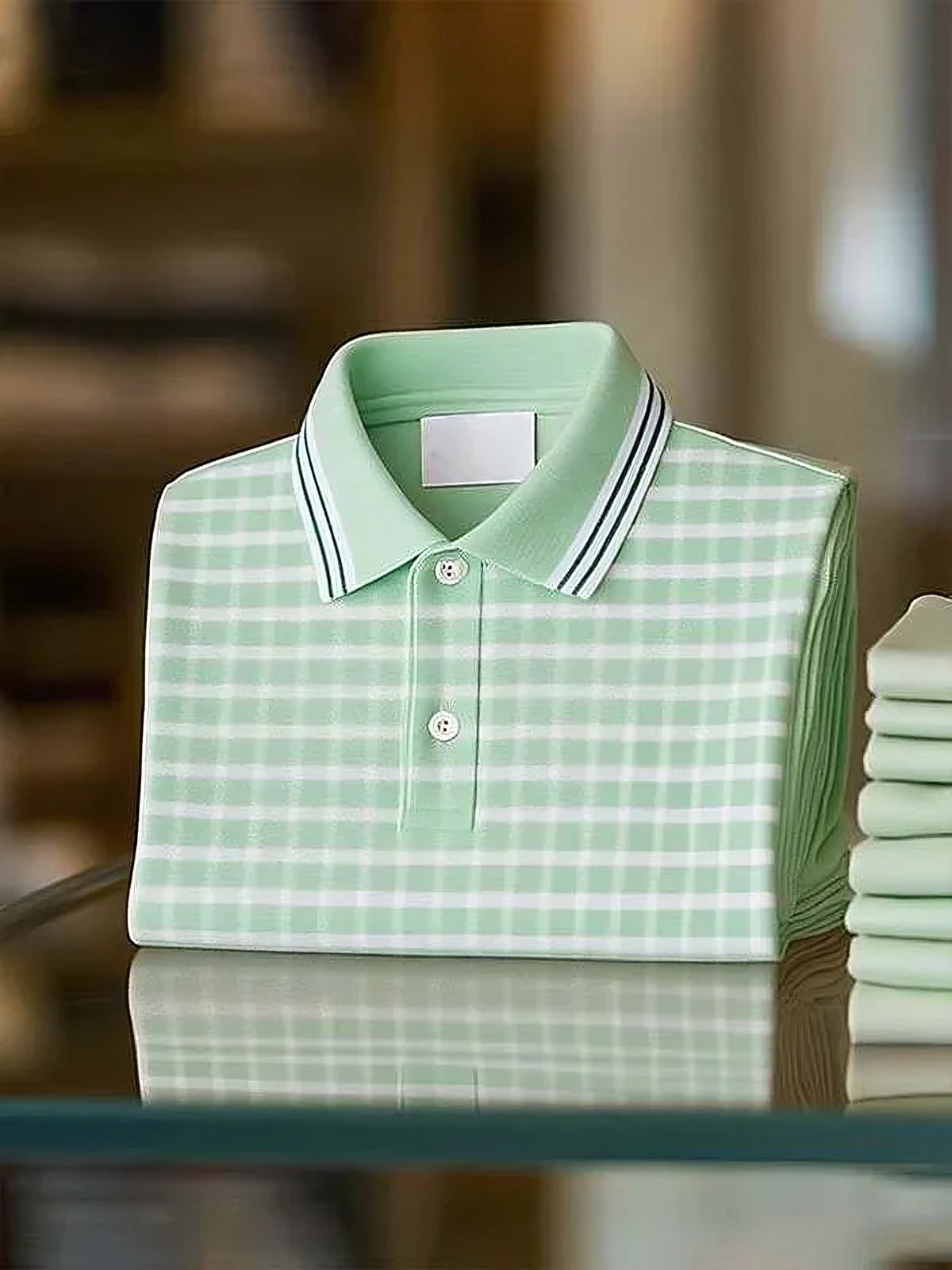 Men's Executive Stripe Short Sleeve Collared Polo Tee