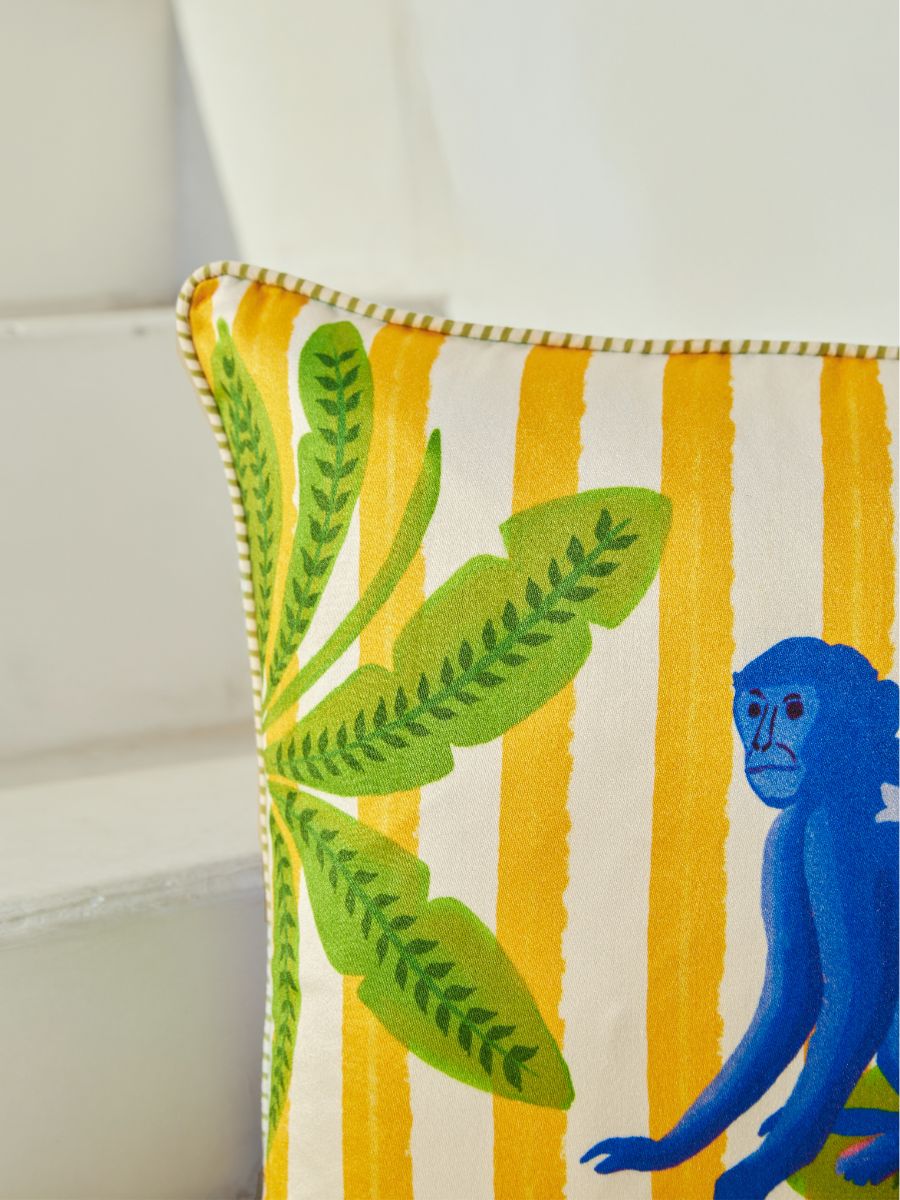 Monkey Business Cotton Cushion Cover - 18 Inch