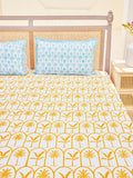 Ochre Motif Cotton Bedsheet