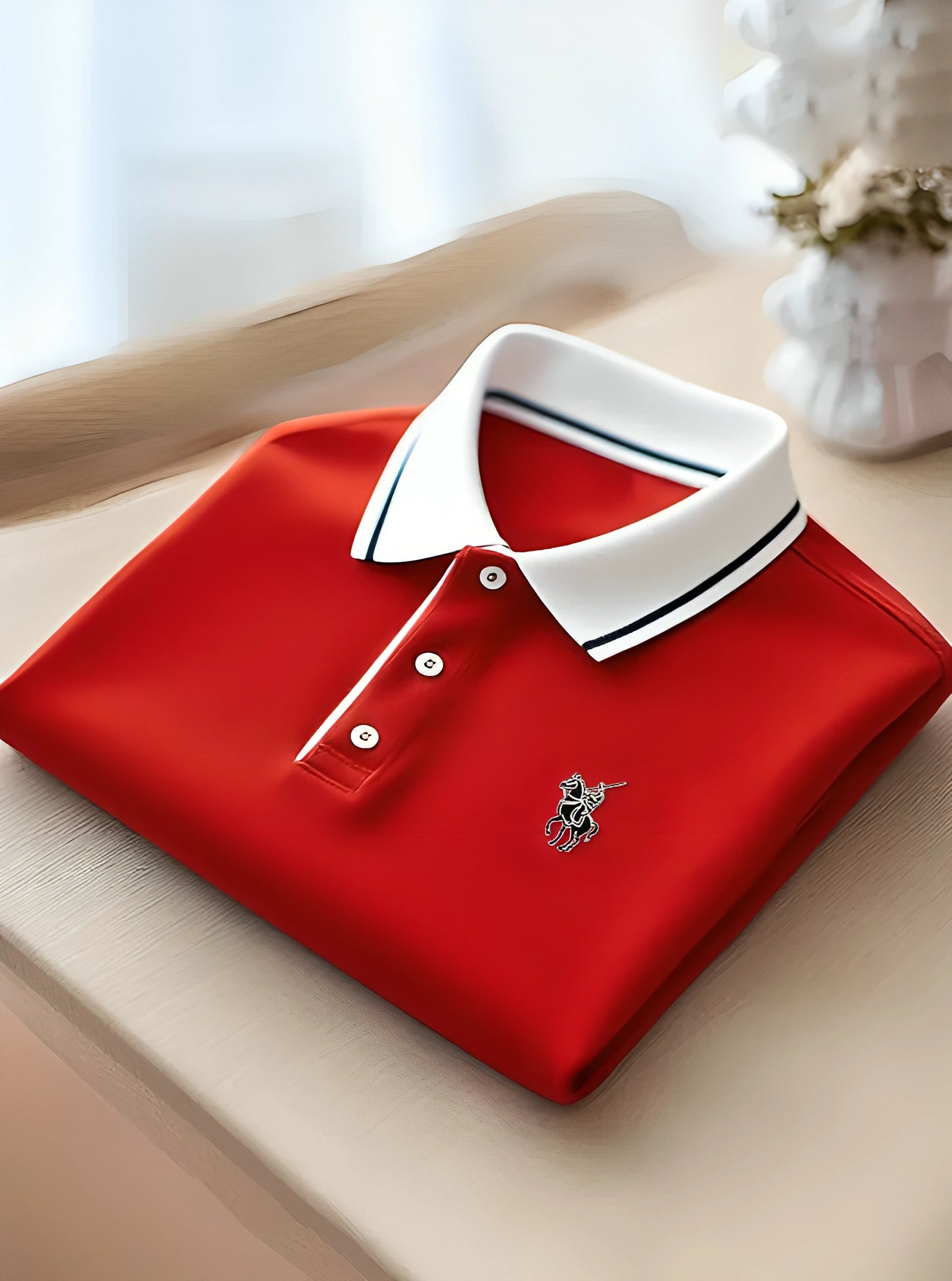 Men's Multi-Tone Stripe Short Sleeve Smart Polo T-Shirt