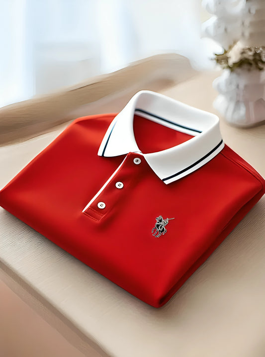 Men's Multi-Tone Stripe Short Sleeve Smart Polo T-Shirt
