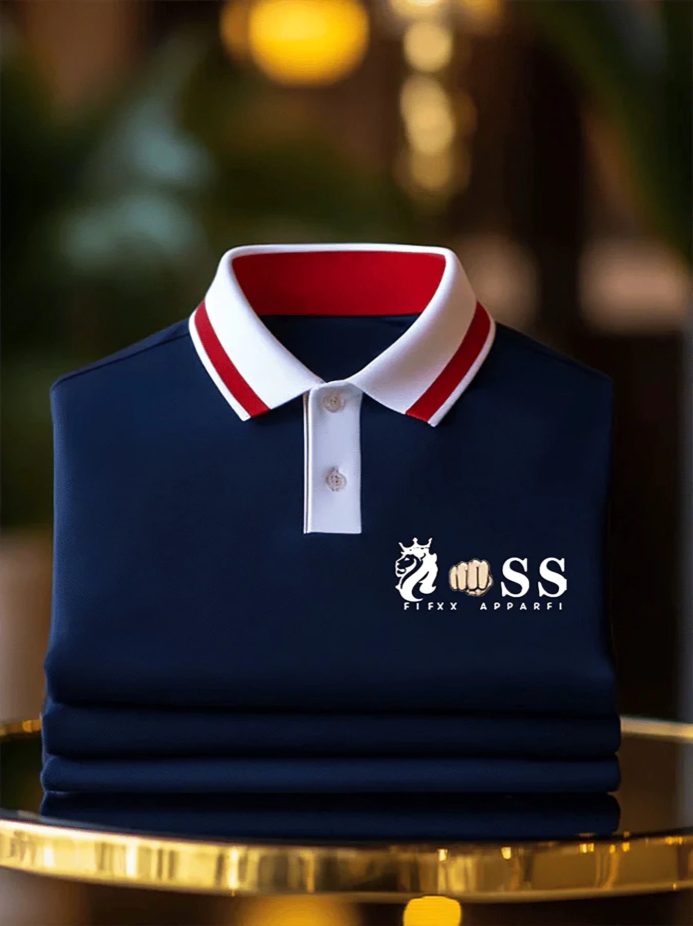Men's Vintage Typography Streetwear Polo T-Shirt