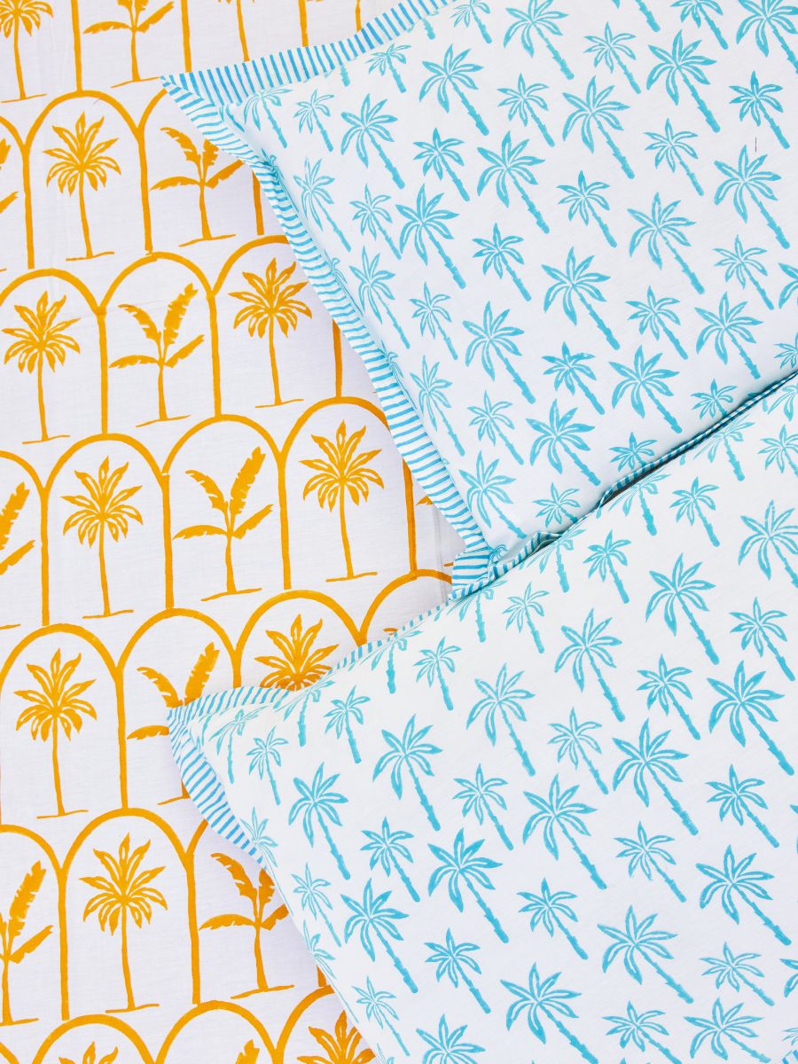 Ochre Motif Cotton Bedsheet