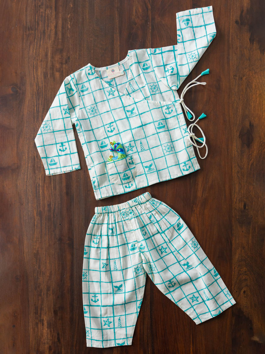 Atlas Organic Cotton Block Printed Angrakha Set