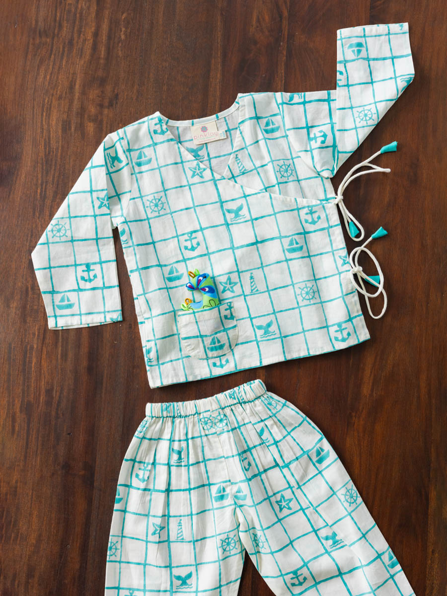 Atlas Organic Cotton Block Printed Angrakha Set