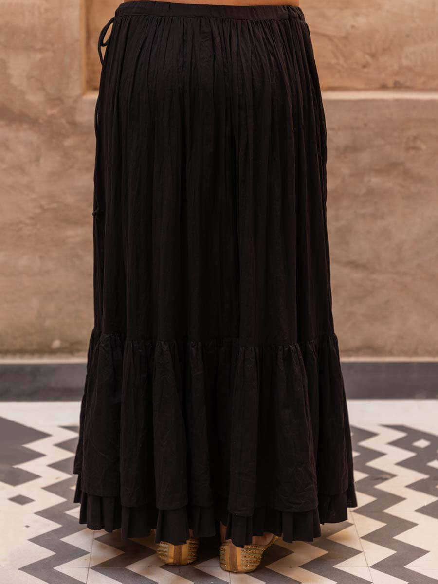 Black Crinkled Skirt