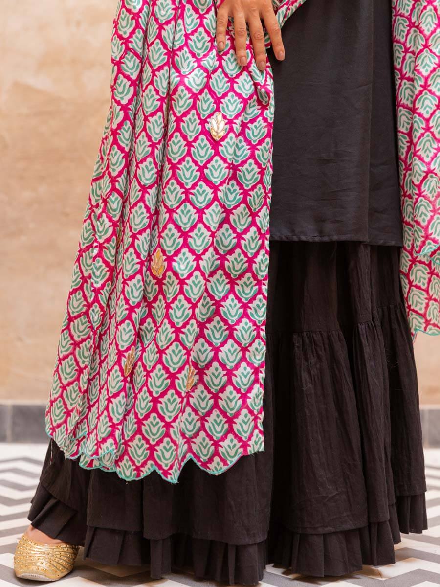 Black Crinkled Skirt