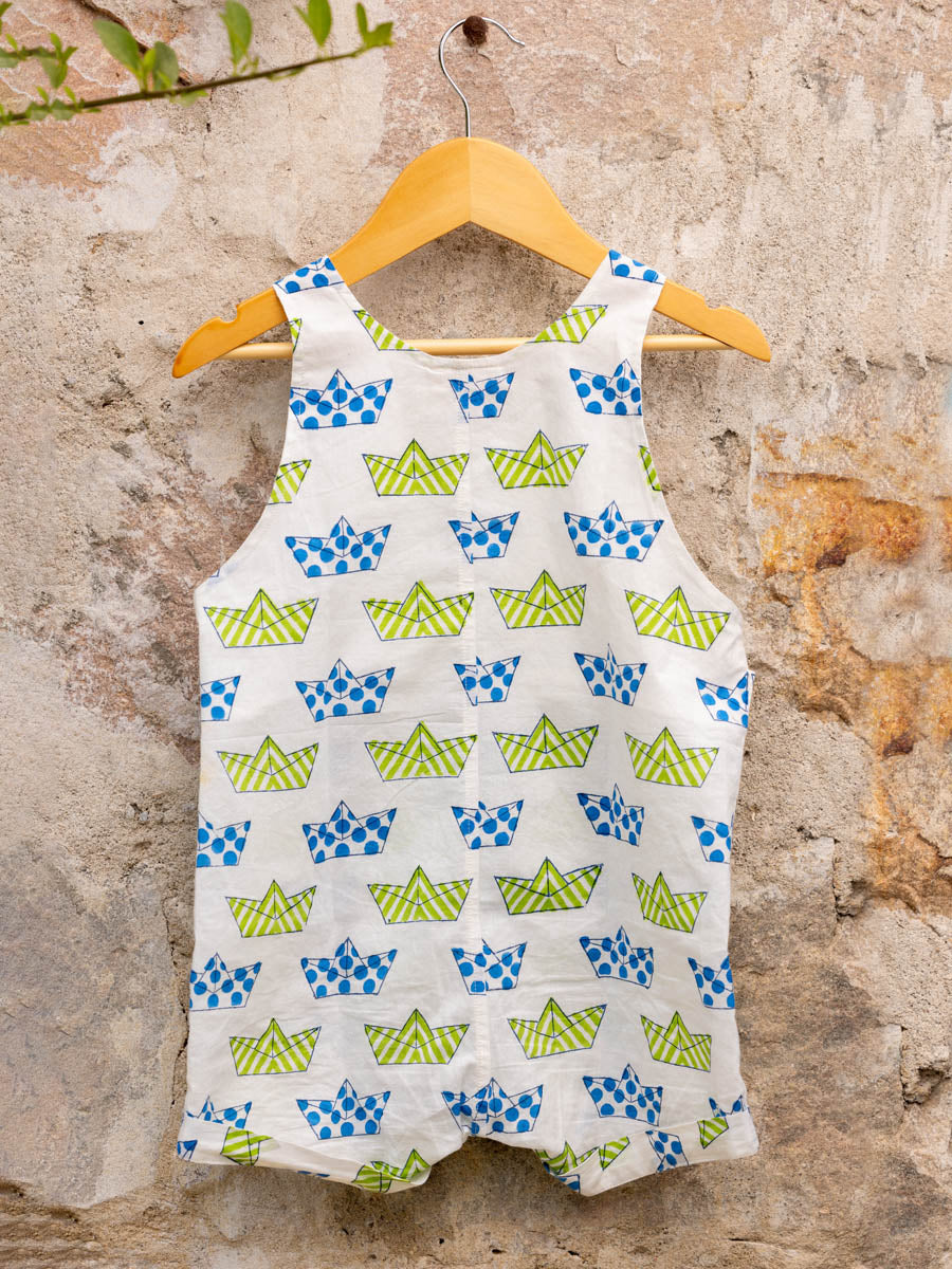 Casper Organic Cotton Block Printed Dungarees