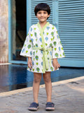 Playground Block Printed Waffle Cotton Bath Robe