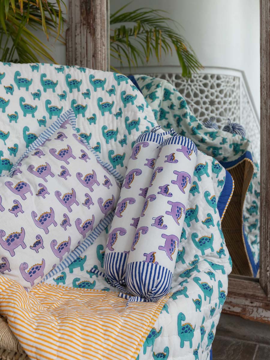 Set of 2 - Dino Organic Cotton Infant Bolster