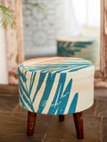 White Beach Solid Wood Ottoman