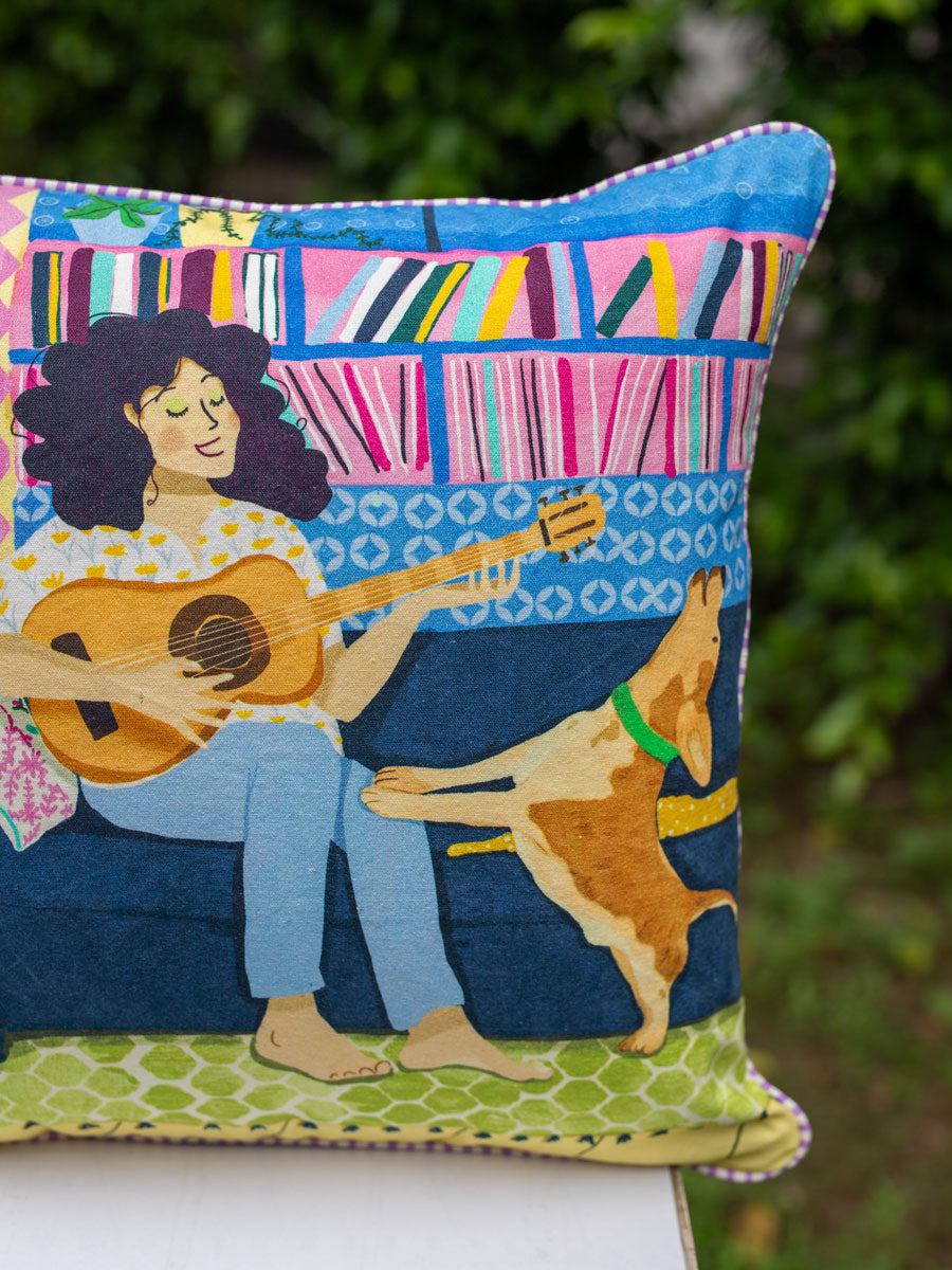 Sing a Song, Dear Friend Cushion Cover - 16 Inch