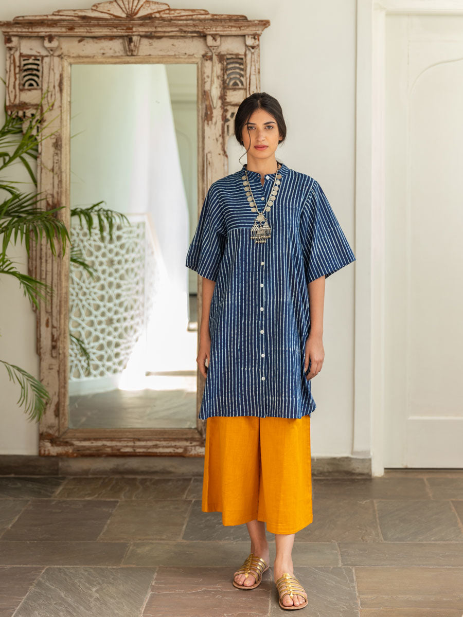 Keya Indigo Dabu Cotton Tunic