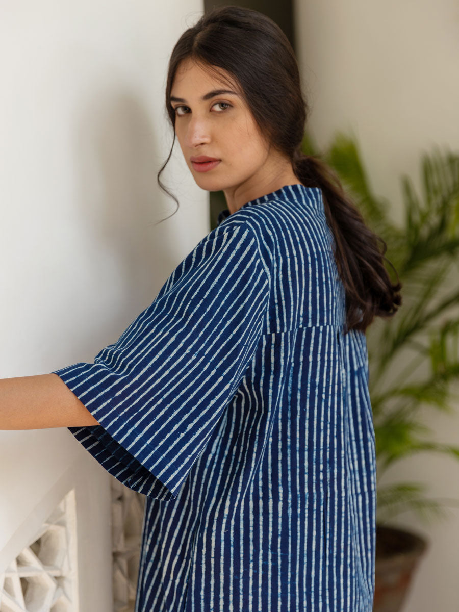 Keya Indigo Dabu Cotton Tunic