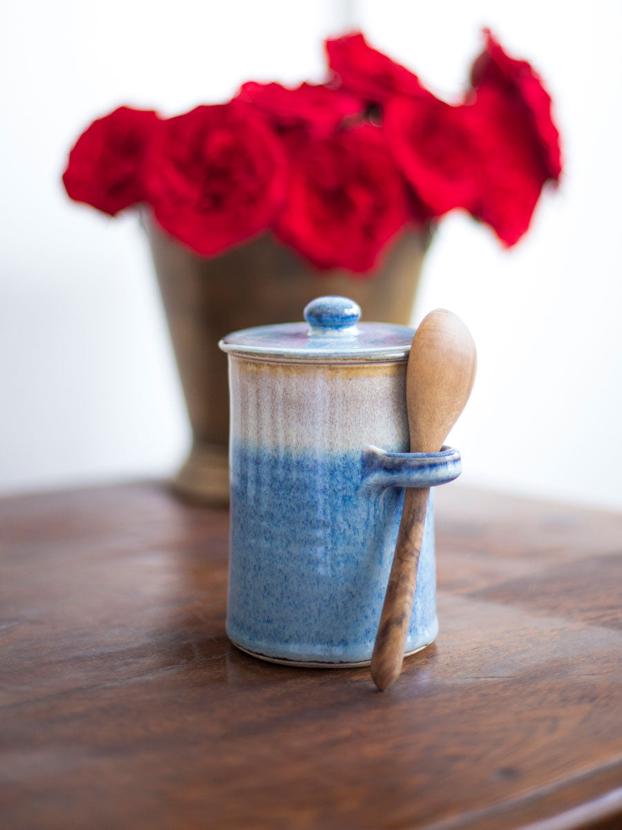 Midnight Indigo Hand-Thrown Ceramic Jar