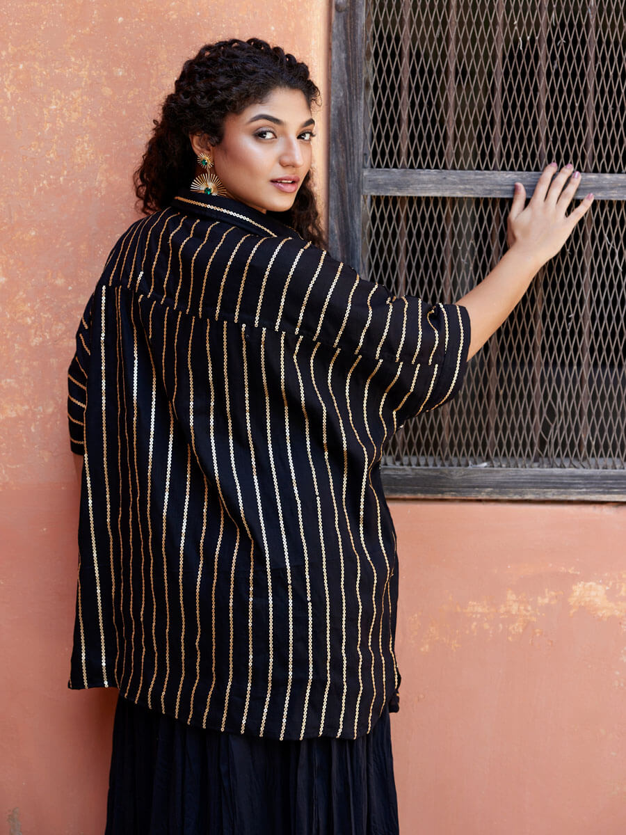 Uns Sequined Oversized Shirt