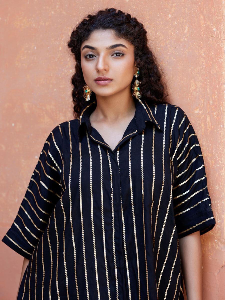 Uns Sequined Oversized Shirt