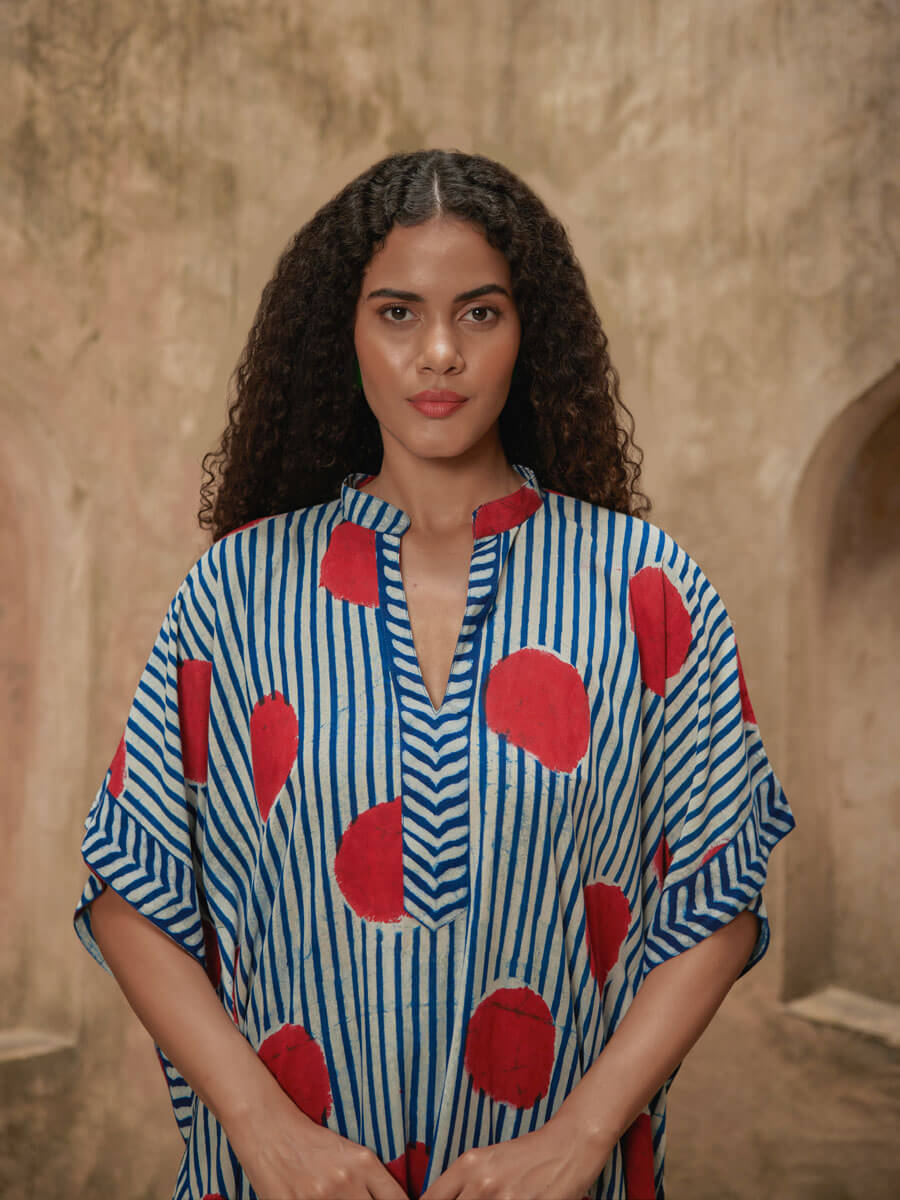 Indigo Dot Kaftan Kurta