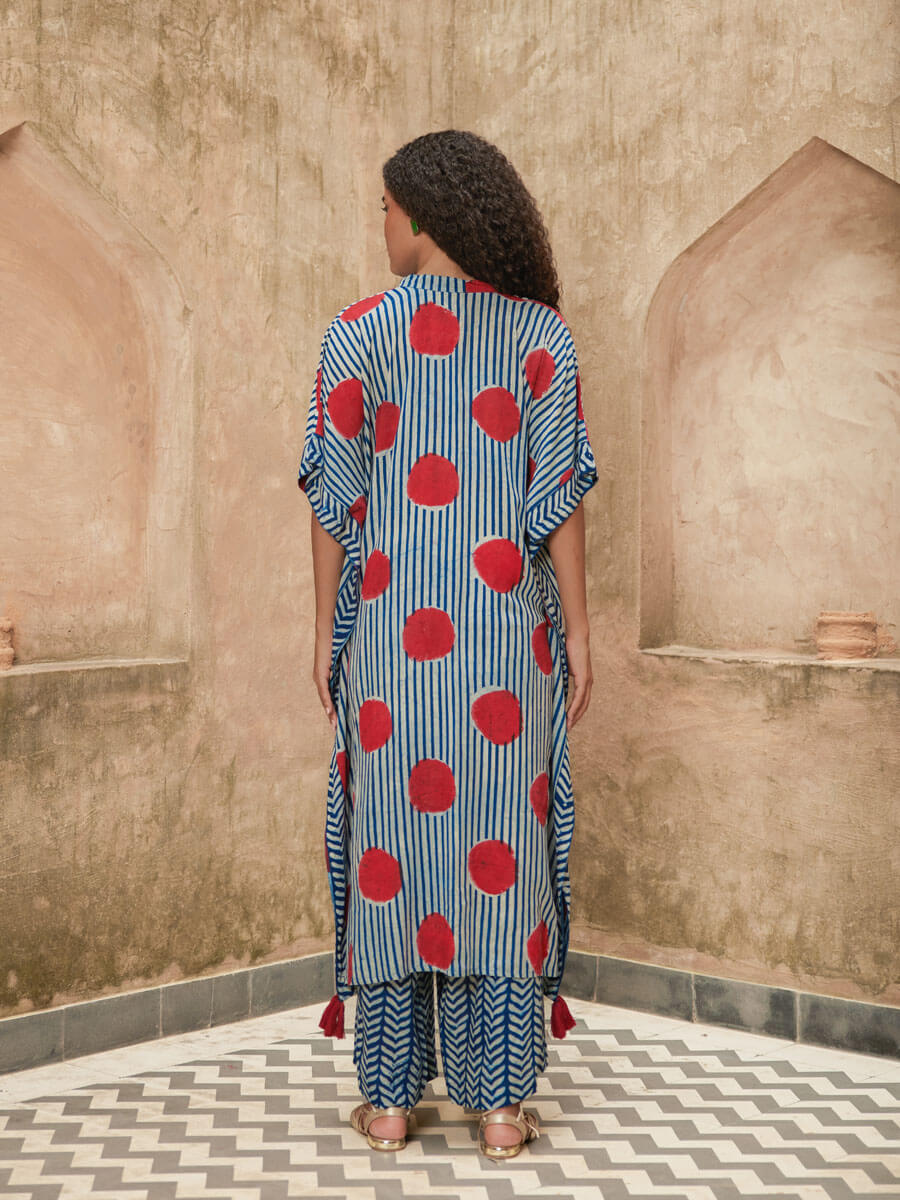 Indigo Dot Kaftan Kurta