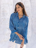 Classic Indigo Stripes Dabu Modal Shirt