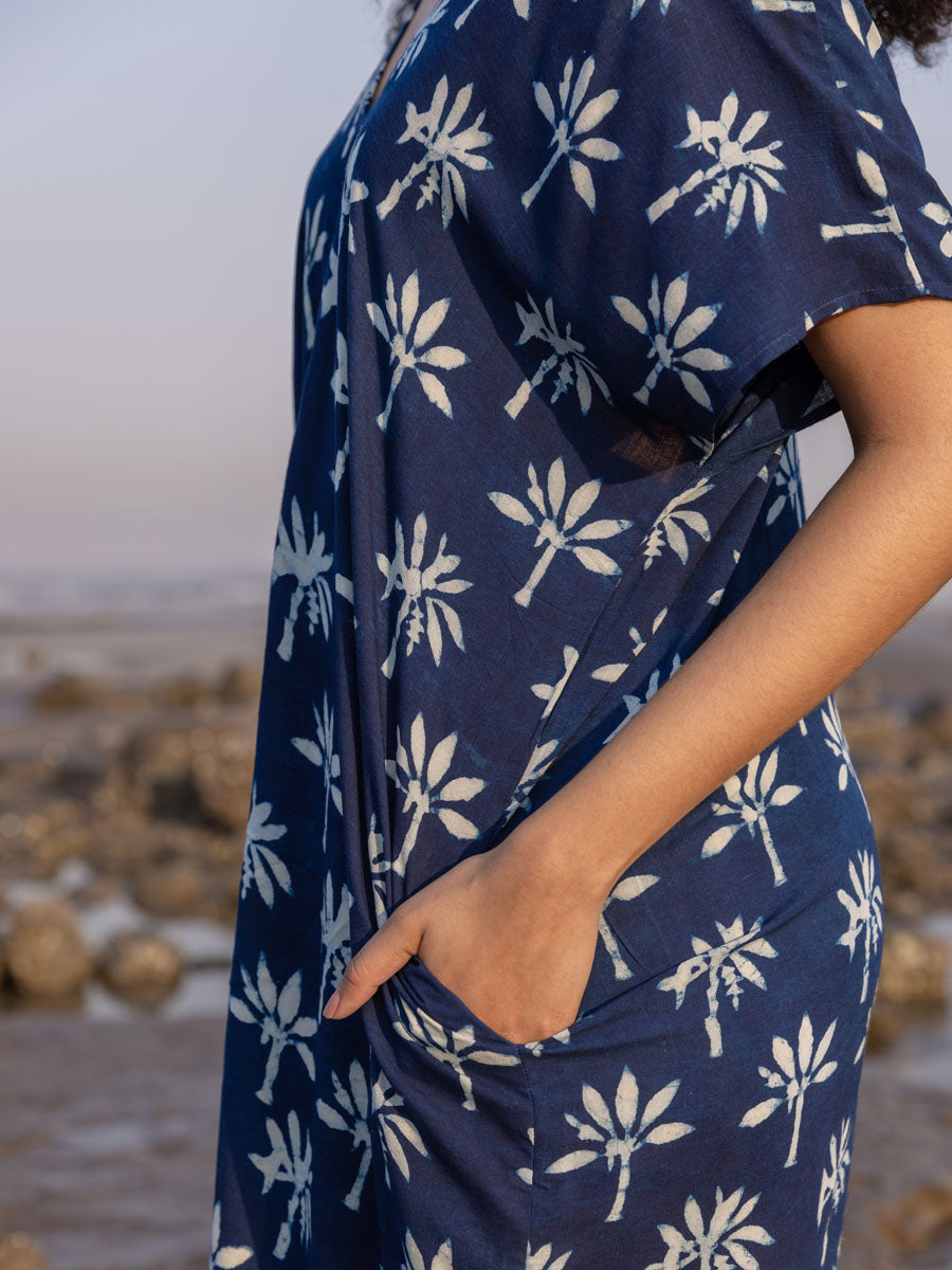 Khwahish Indigo Kaftan Dress