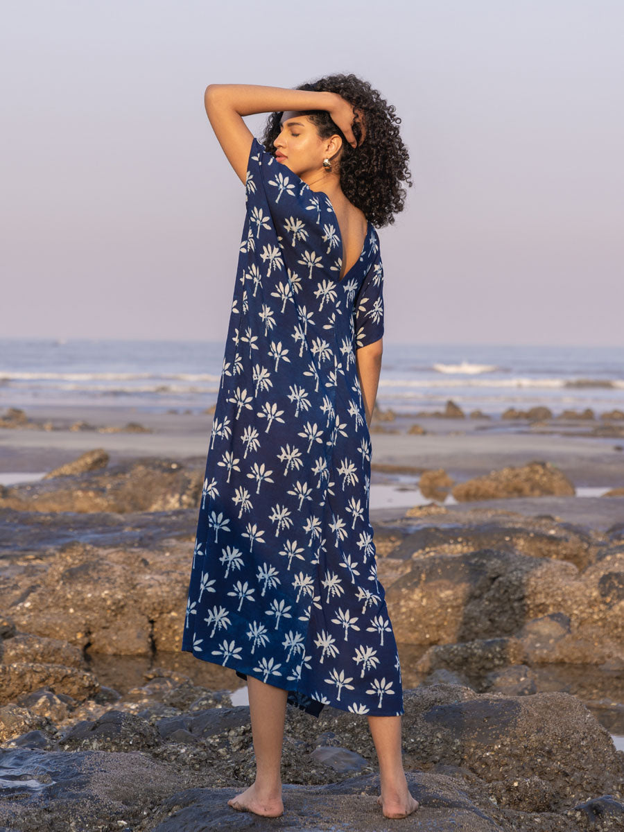 Khwahish Indigo Kaftan Dress