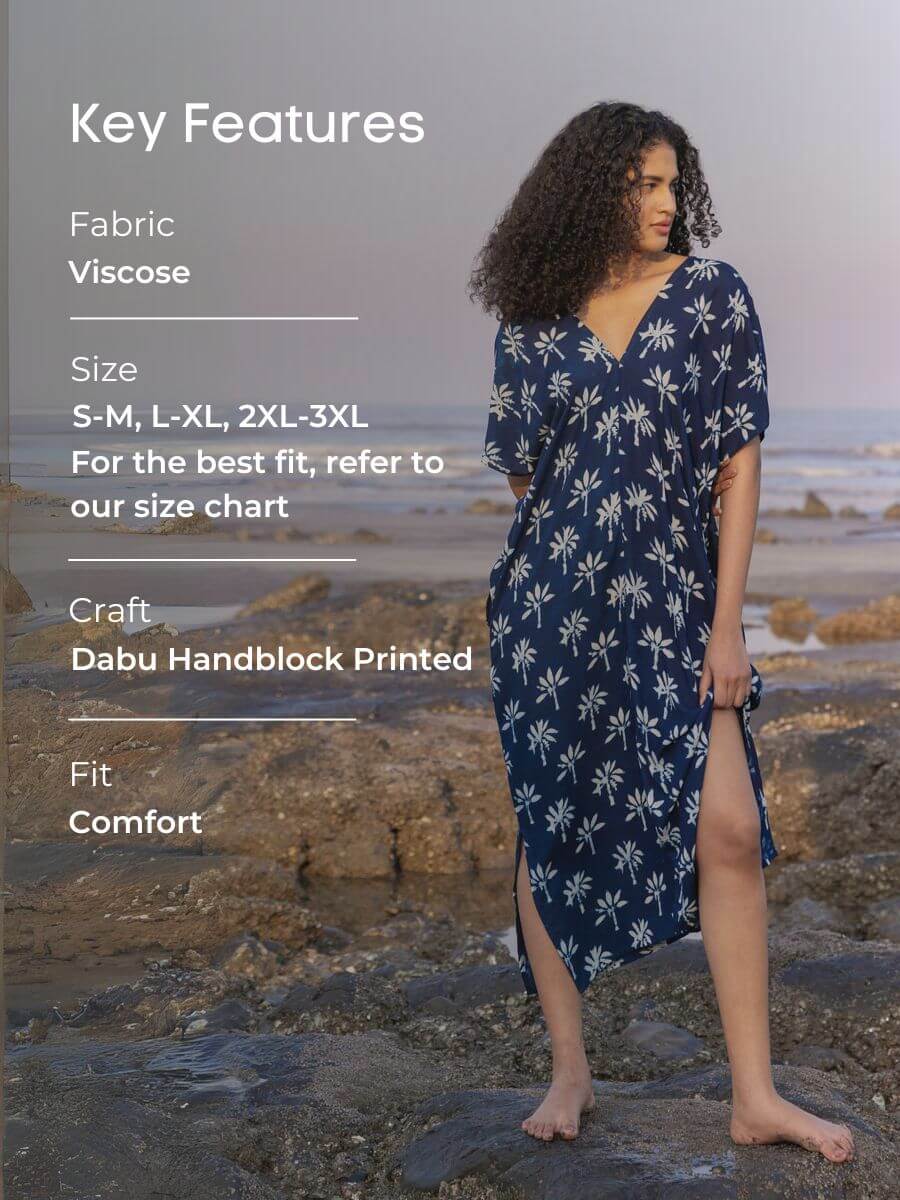 Khwahish Indigo Kaftan Dress