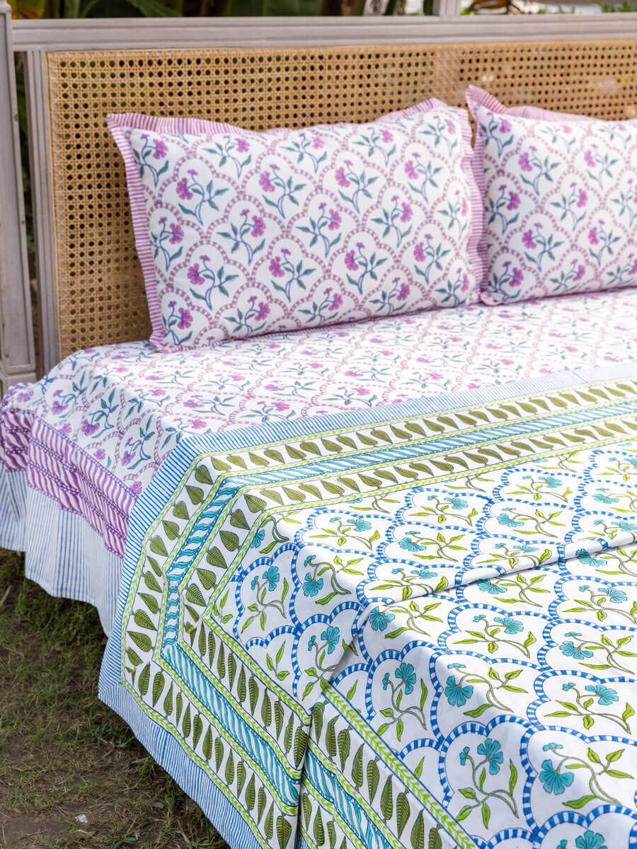 Madhur Block Printed Cotton Bed Cover