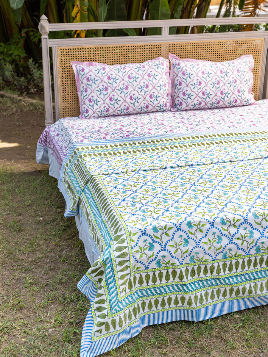 Madhur Block Printed Cotton Bed Cover
