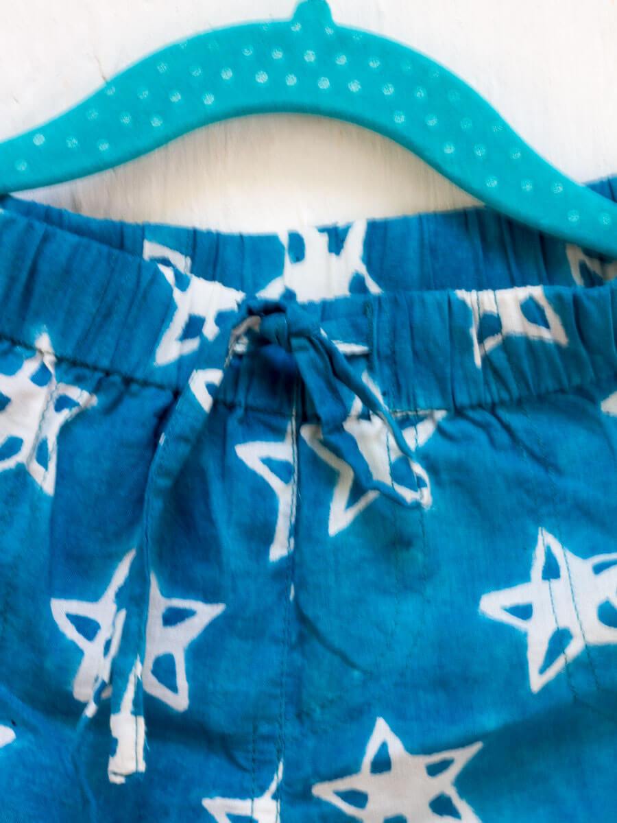 Midnight Star Organic Cotton Block Printed Shorts