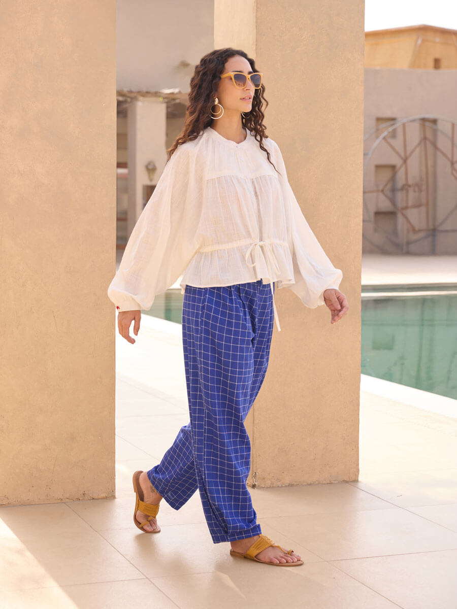 Livia Cotton Shirt & Lantern Pants Set