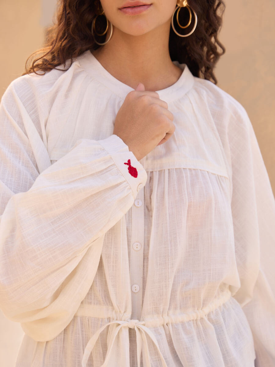 Livia Cotton Shirt & Lantern Pants Set