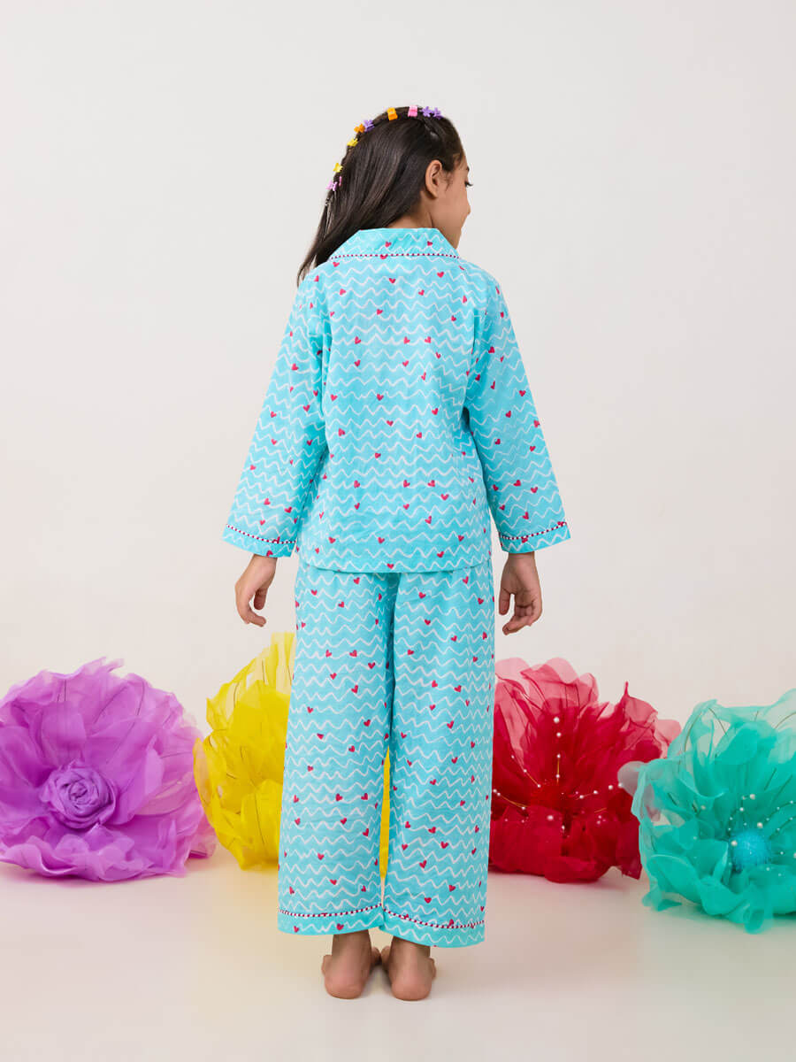 Flutter Blue Organic Cotton Pajama Set
