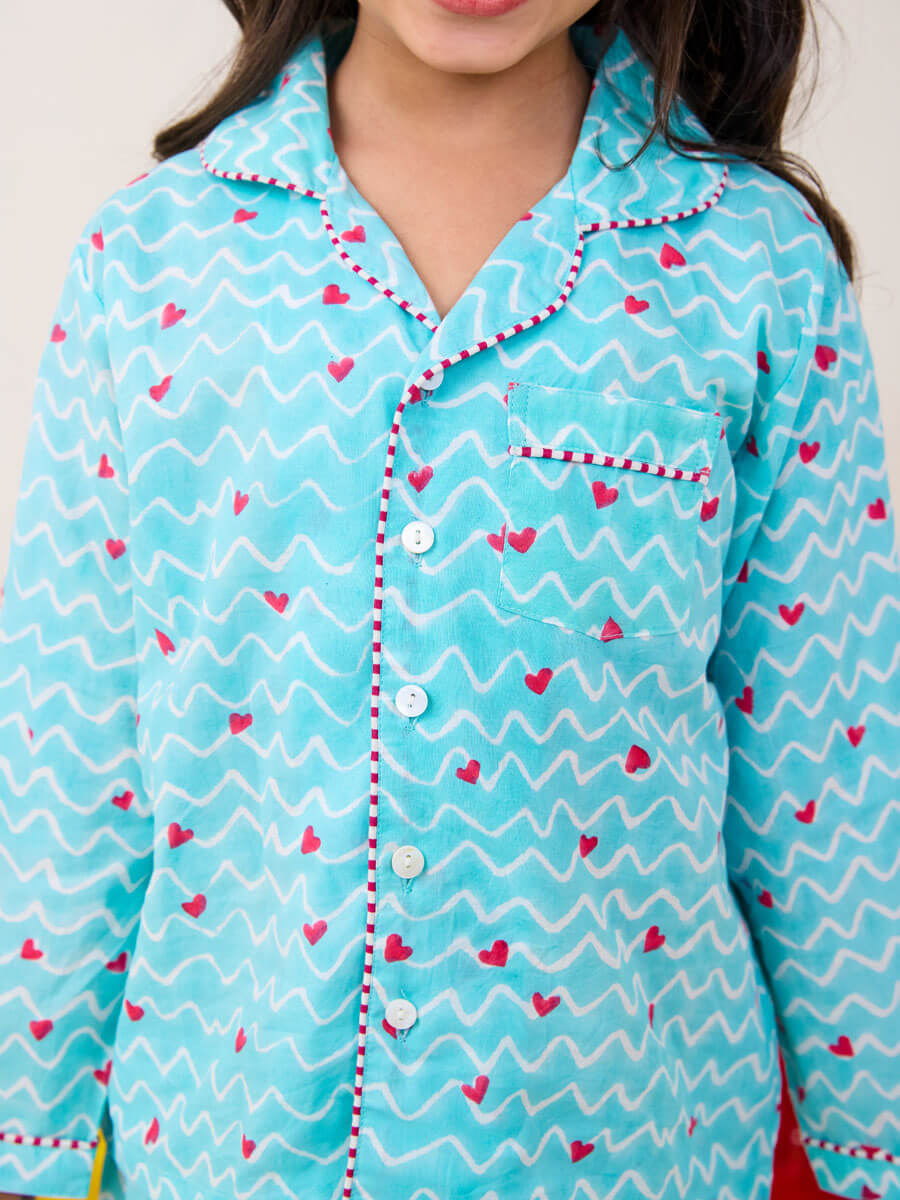 Flutter Blue Organic Cotton Pajama Set