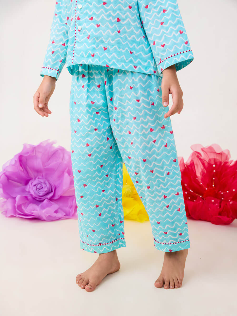 Flutter Blue Organic Cotton Pajama Set