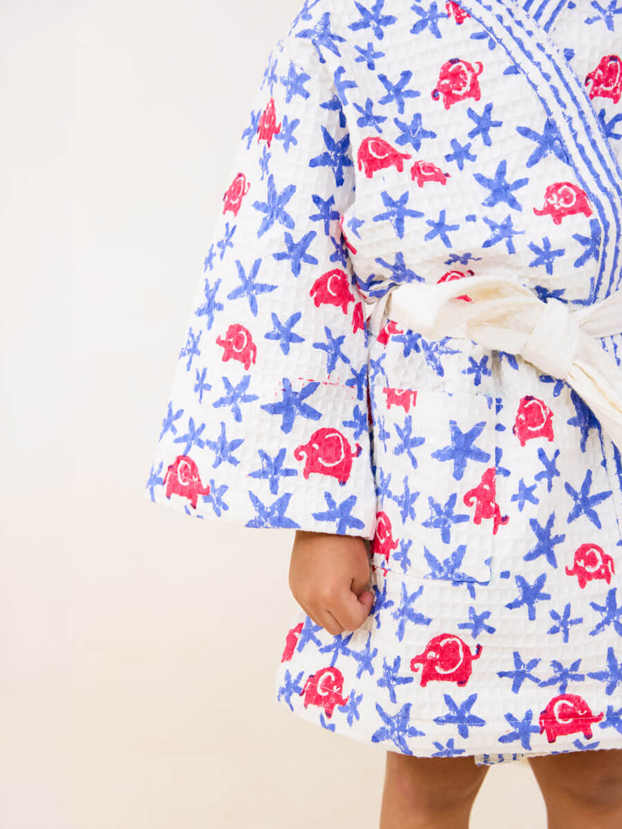 Jungle Waffle Cotton Bath Robe