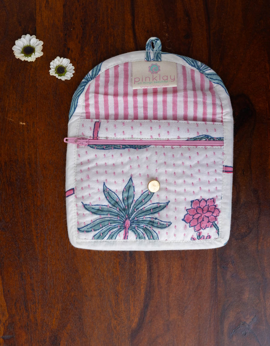 Pink Garden Cotton Wallet