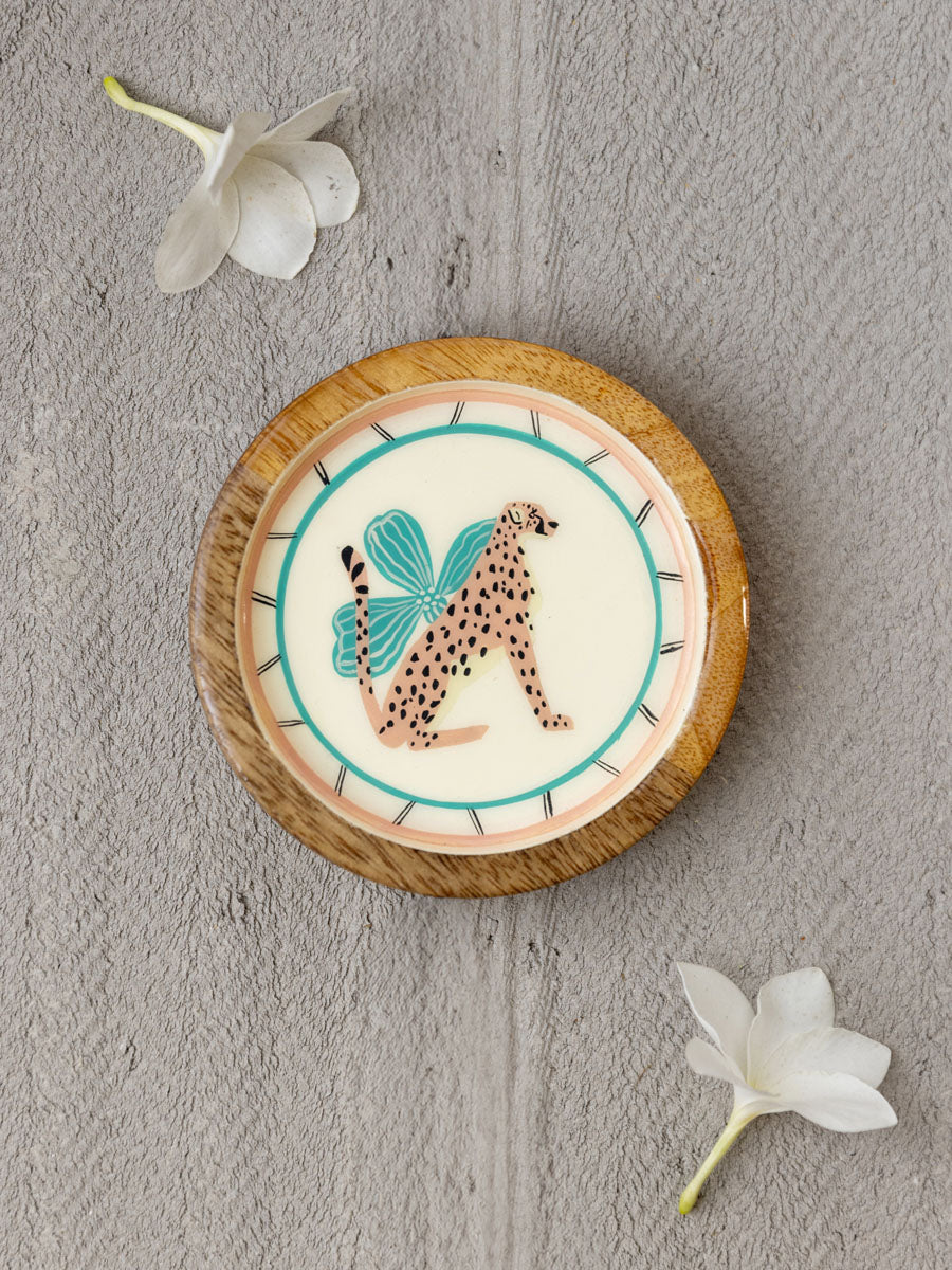 Set of 2 - Pink Nomad Wooden Coasters