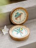 Set of 2 - Pink Nomad Wooden Coasters