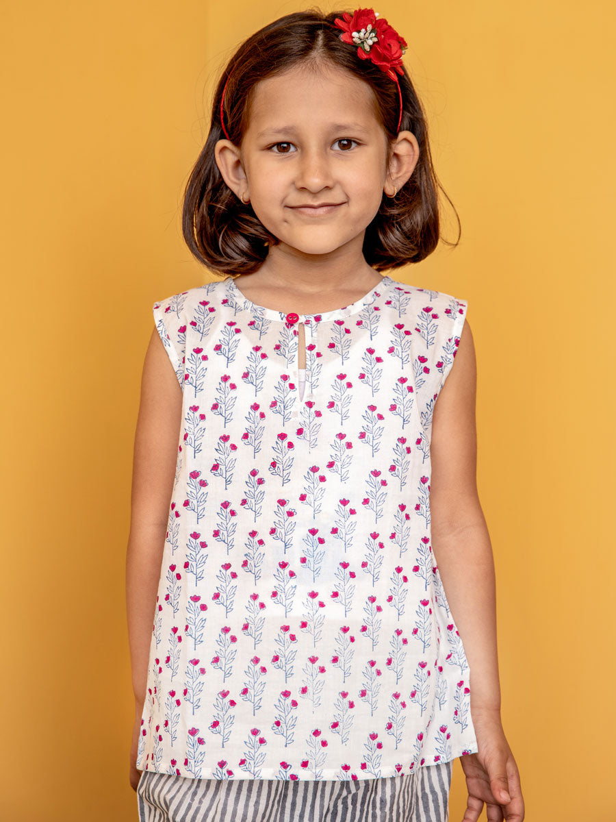 Spring Bloom Organic Cotton Top & Shorts Set