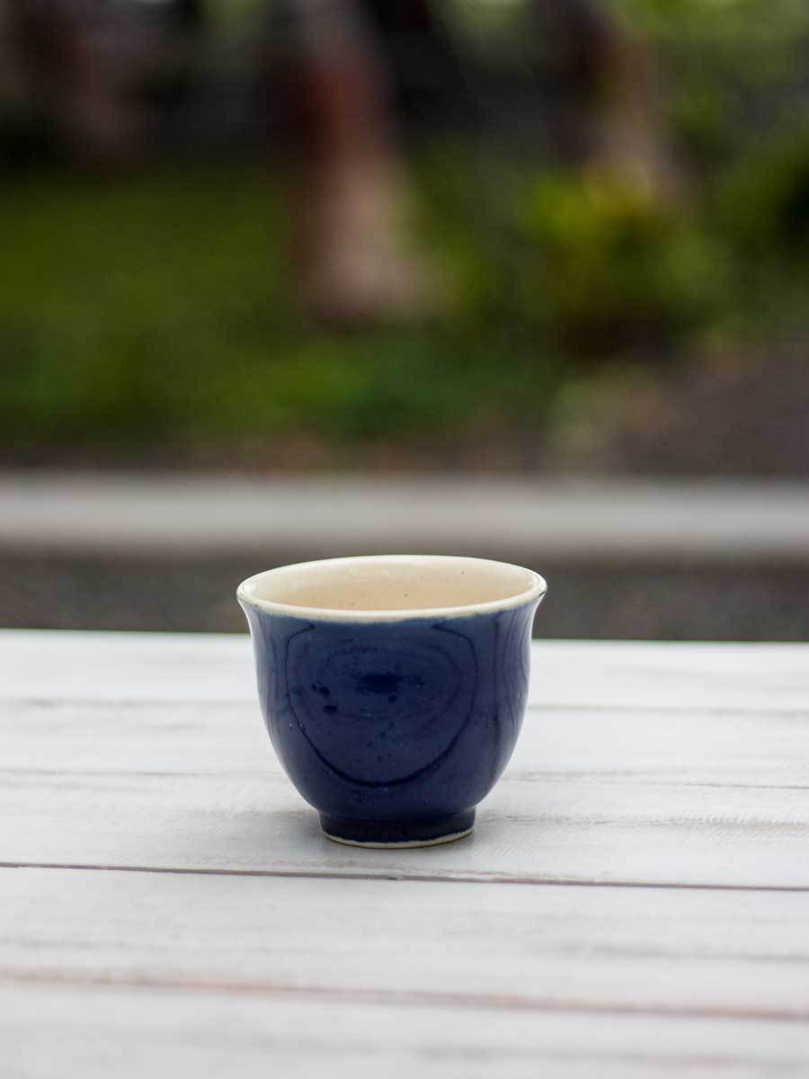Indigo Hand-Thrown Ceramic Tea/Soup Bowl