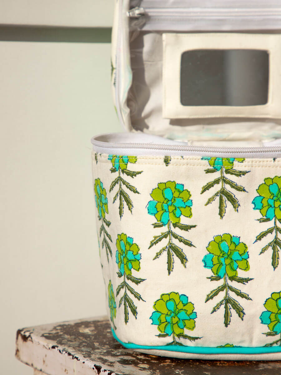 Megha Block Printed Cotton Vanity Case