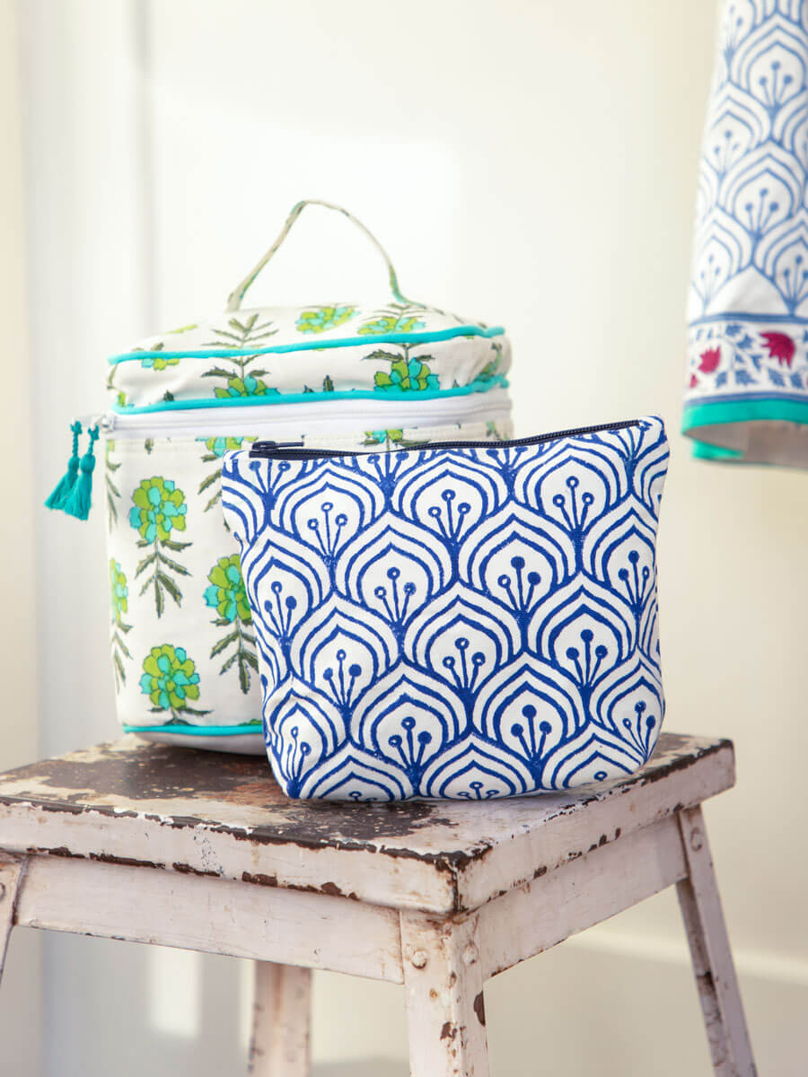 Megha Block Printed Cotton Vanity Case