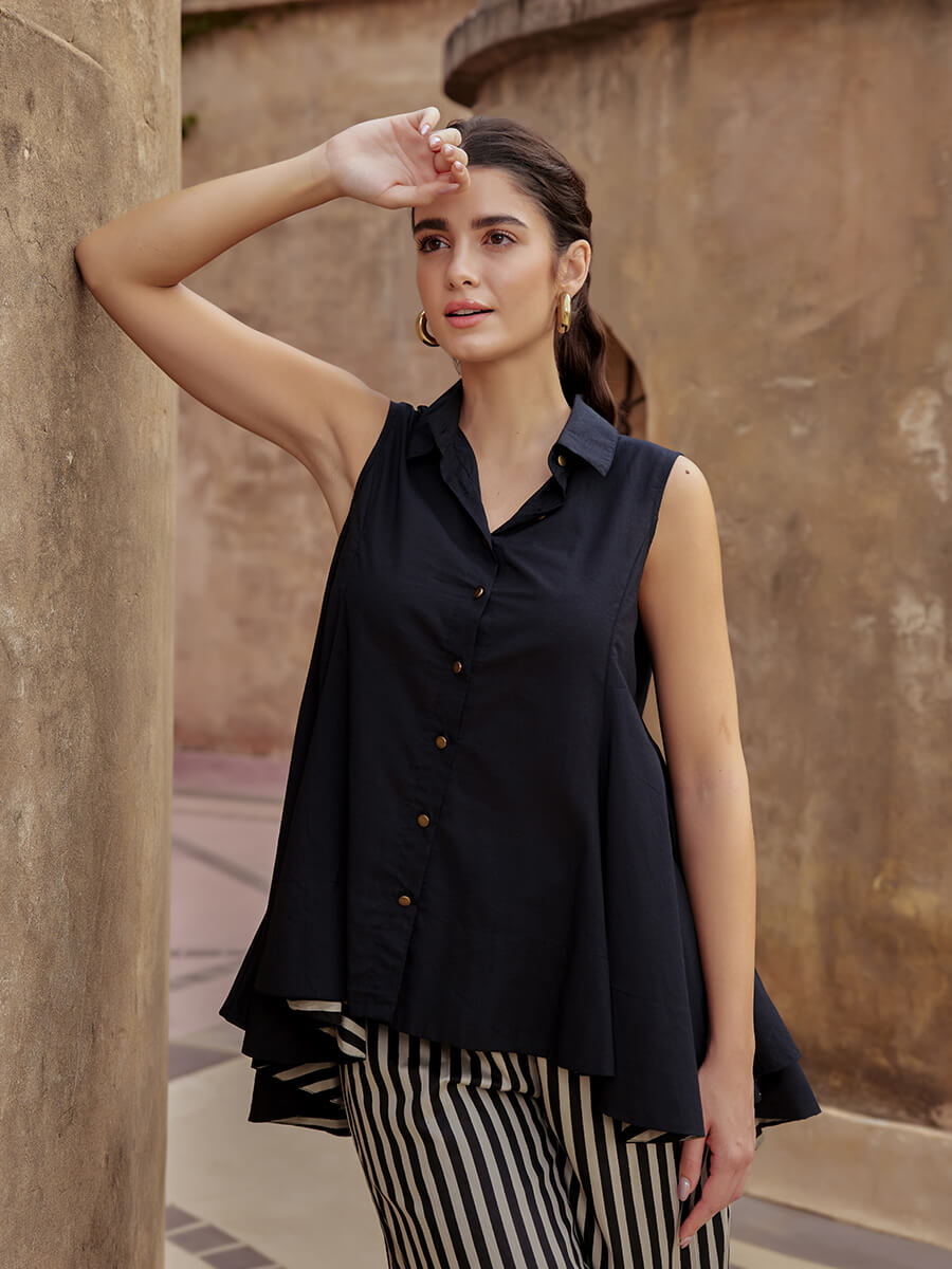 Argan Sleeveless Asymmetrical Top