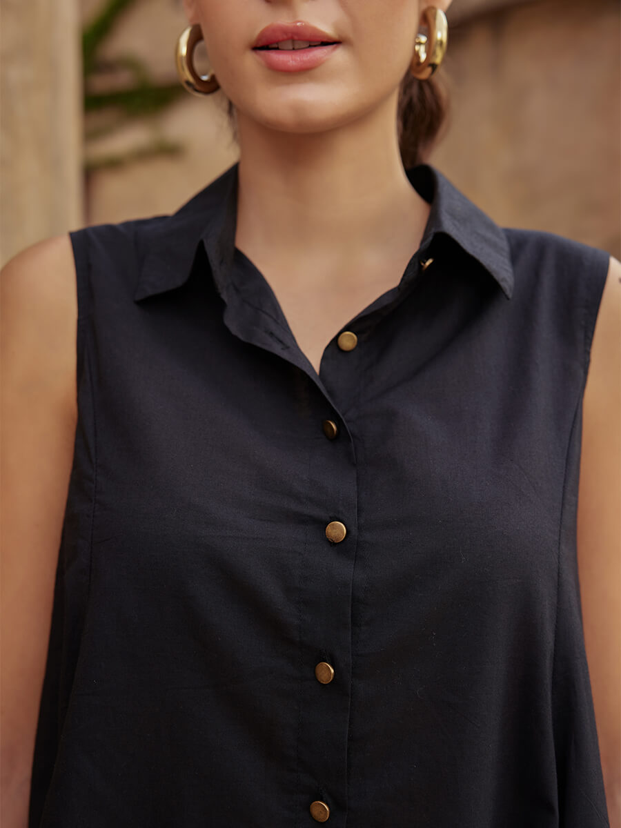 Argan Sleeveless Asymmetrical Top
