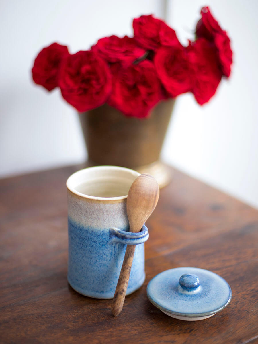 Midnight Indigo Hand-Thrown Ceramic Jar