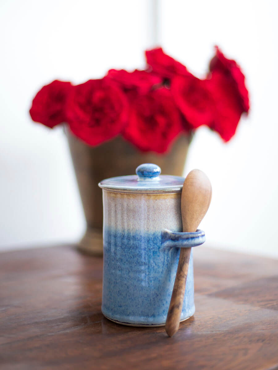 Midnight Indigo Hand-Thrown Ceramic Jar
