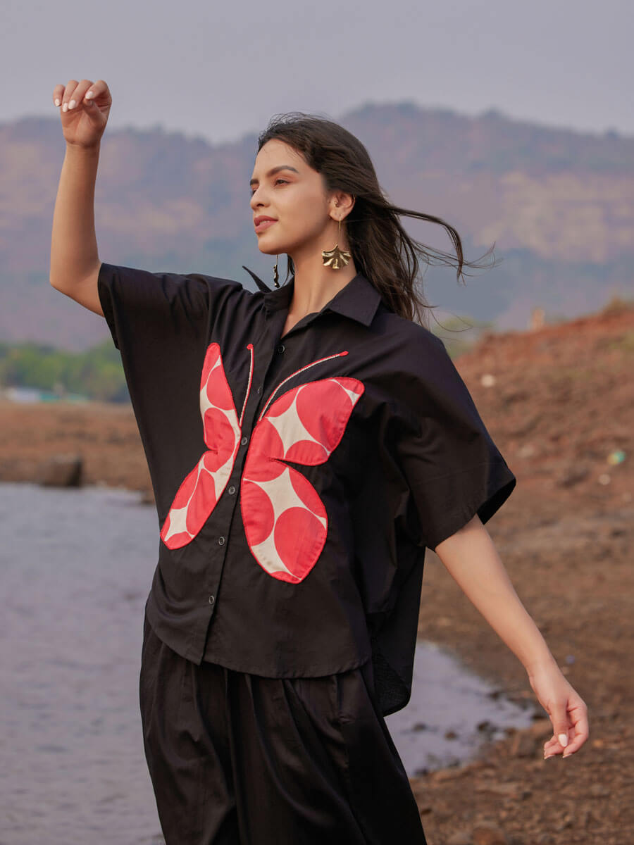 Monet Applique Poncho Shirt